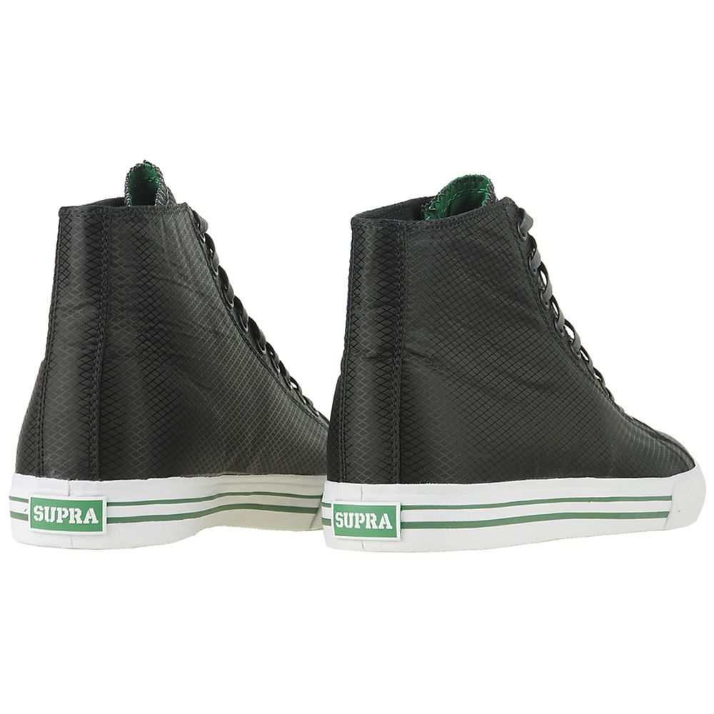 Baskets Montantes Supra Thunder High Noir Black/Green Nylon Homme | VQO-07788398